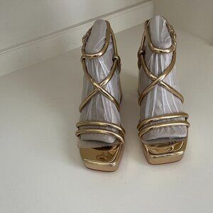 Marc Fisher Gold Godea Platform Sandal